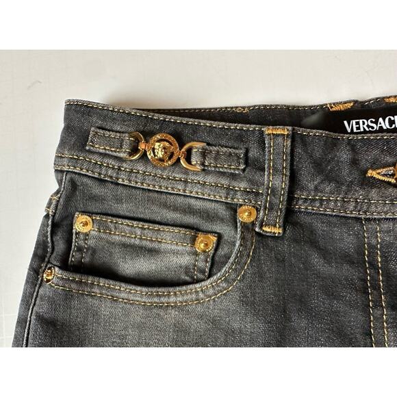 Versace Womens Stone Washed Denim Gray Jeans Size 25 US Italy 1013135 NWT $950 - Picture 7 of 16